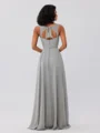 A-Line/Princess Chiffon Ruffles V-neck Sleeveless Floor-Length Bridesmaid Dresses