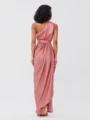 A-Line/Princess Charmeuse Ruffles One-Shoulder Sleeveless Ankle-Length Bridesmaid Dresses