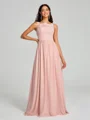 A-Line/Princess Square Floor-Length Sleeveless Chiffon Bridesmaid Dress