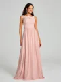 A-Line/Princess Square Floor-Length Sleeveless Chiffon Bridesmaid Dress