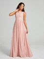 A-Line/Princess Square Floor-Length Sleeveless Chiffon Bridesmaid Dress