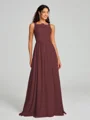 A-Line/Princess Square Floor-Length Sleeveless Chiffon Bridesmaid Dress