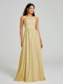 A-Line/Princess Square Floor-Length Sleeveless Chiffon Bridesmaid Dress