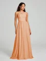 A-Line/Princess Square Floor-Length Sleeveless Chiffon Bridesmaid Dress