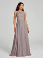 A-Line/Princess Square Floor-Length Sleeveless Chiffon Bridesmaid Dress