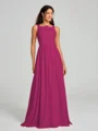 A-Line/Princess Square Floor-Length Sleeveless Chiffon Bridesmaid Dress