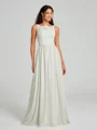 A-Line/Princess Square Floor-Length Sleeveless Chiffon Bridesmaid Dress