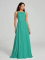 A-Line/Princess Square Floor-Length Sleeveless Chiffon Bridesmaid Dress