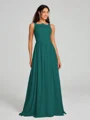 A-Line/Princess Square Floor-Length Sleeveless Chiffon Bridesmaid Dress