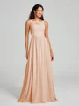 A-Line/Princess Square Floor-Length Sleeveless Chiffon Bridesmaid Dress