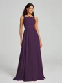 A-Line/Princess Square Floor-Length Sleeveless Chiffon Bridesmaid Dress