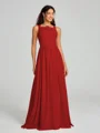 A-Line/Princess Square Floor-Length Sleeveless Chiffon Bridesmaid Dress