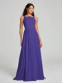 A-Line/Princess Square Floor-Length Sleeveless Chiffon Bridesmaid Dress