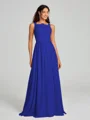 A-Line/Princess Square Floor-Length Sleeveless Chiffon Bridesmaid Dress