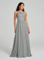 A-Line/Princess Square Floor-Length Sleeveless Chiffon Bridesmaid Dress