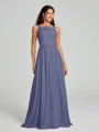 A-Line/Princess Square Floor-Length Sleeveless Chiffon Bridesmaid Dress