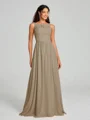 A-Line/Princess Square Floor-Length Sleeveless Chiffon Bridesmaid Dress