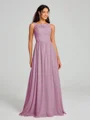 A-Line/Princess Square Floor-Length Sleeveless Chiffon Bridesmaid Dress