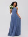 A-Line/Princess Chiffon Ruffles Halter Sleeveless Floor-Length Bridesmaid Dresses