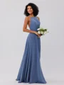 A-Line/Princess Chiffon Ruffles Halter Sleeveless Floor-Length Bridesmaid Dresses