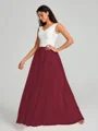 A-Line/Princess V-neck Floor-Length Sleeveless Tulle Bridesmaid Dress