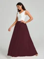 A-Line/Princess V-neck Floor-Length Sleeveless Tulle Bridesmaid Dress