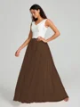 A-Line/Princess V-neck Floor-Length Sleeveless Tulle Bridesmaid Dress