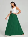 A-Line/Princess V-neck Floor-Length Sleeveless Tulle Bridesmaid Dress