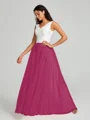 A-Line/Princess V-neck Floor-Length Sleeveless Tulle Bridesmaid Dress