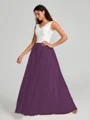 A-Line/Princess V-neck Floor-Length Sleeveless Tulle Bridesmaid Dress