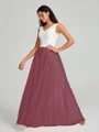A-Line/Princess V-neck Floor-Length Sleeveless Tulle Bridesmaid Dress