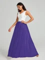 A-Line/Princess V-neck Floor-Length Sleeveless Tulle Bridesmaid Dress