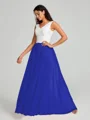 A-Line/Princess V-neck Floor-Length Sleeveless Tulle Bridesmaid Dress