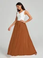 A-Line/Princess V-neck Floor-Length Sleeveless Tulle Bridesmaid Dress