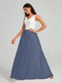 A-Line/Princess V-neck Floor-Length Sleeveless Tulle Bridesmaid Dress