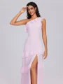 A-line One-Shoulder Cascading Ruffles Ankle-Length Chiffon Bridesmaid Dress
