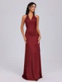 A-line V-neck Floor-Length Silk Like Satin Bridesmaid Dress