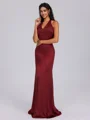 A-line V-neck Floor-Length Silk Like Satin Bridesmaid Dress