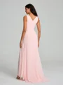 A-Line/Princess V-neck Sweep/Brush Train Sleeveless Chiffon Bridesmaid Dress