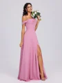A-line Pleated Floor-Length Chiffon Bridesmaid Dress