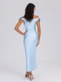 Sheath Off-the-Shoulder Bow Ankle-Length Silk Like Satin Bridesmaid Dress