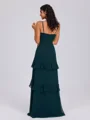 A-line V-neck Cascading Ruffles Floor-Length Chiffon Bridesmaid Dress