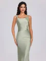 Sheath Scoop Floor-Length Silk Like Satin Bridesmaid Dress