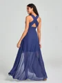 A-Line/Princess V-neck Asymmetrical Sleeveless Chiffon Bridesmaid Dress