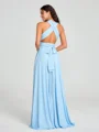 A-Line/Princess Halter Floor-Length Sleeveless Jersey Bridesmaid Dress