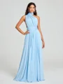 A-Line/Princess Halter Floor-Length Sleeveless Jersey Bridesmaid Dress