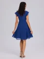 A-line V-neck Pleated Knee-Length Chiffon Bridesmaid Dress