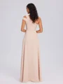 A-line One-Shoulder Pleated Floor-Length Chiffon Bridesmaid Dress