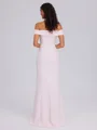 Sheath Off-the-Shoulder Floor-Length Stretch Crepe Bridesmaid Dress