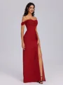 Sheath Cowl Pleated Floor-Length Chiffon Bridesmaid Dress
